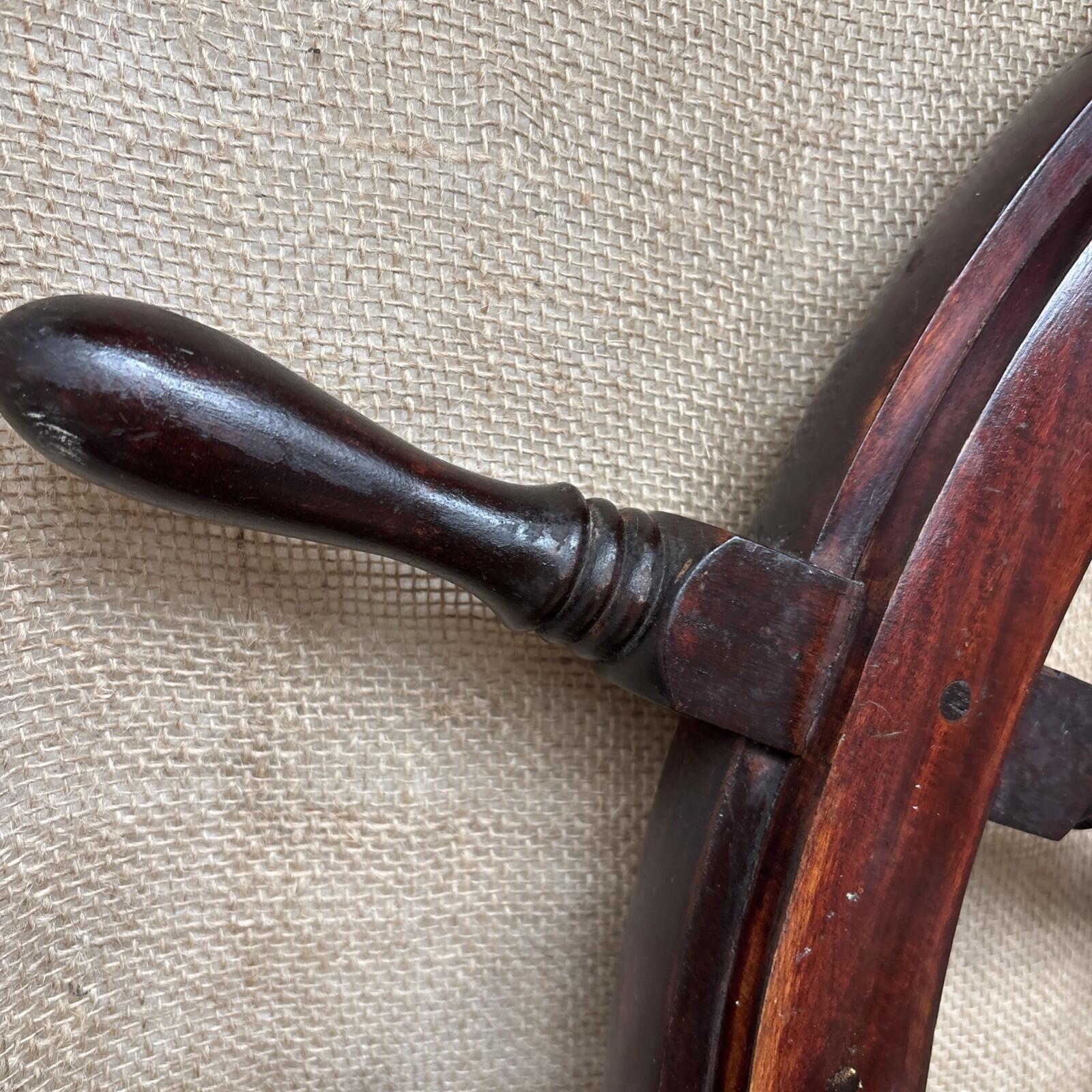 Ship Steering Wheel Wooden Brass 38 Inch Big Nautical Pirate Ship's