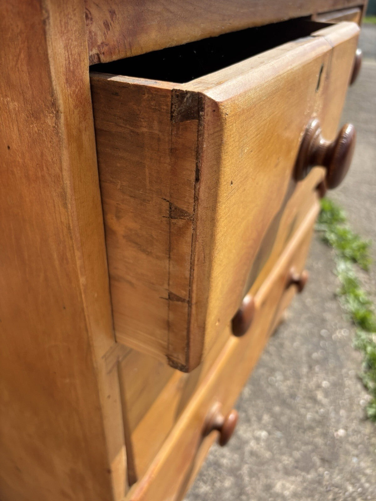 Pine Chest Of Drawers - Victorian - Antique - Cottage - Rustic - Victorian