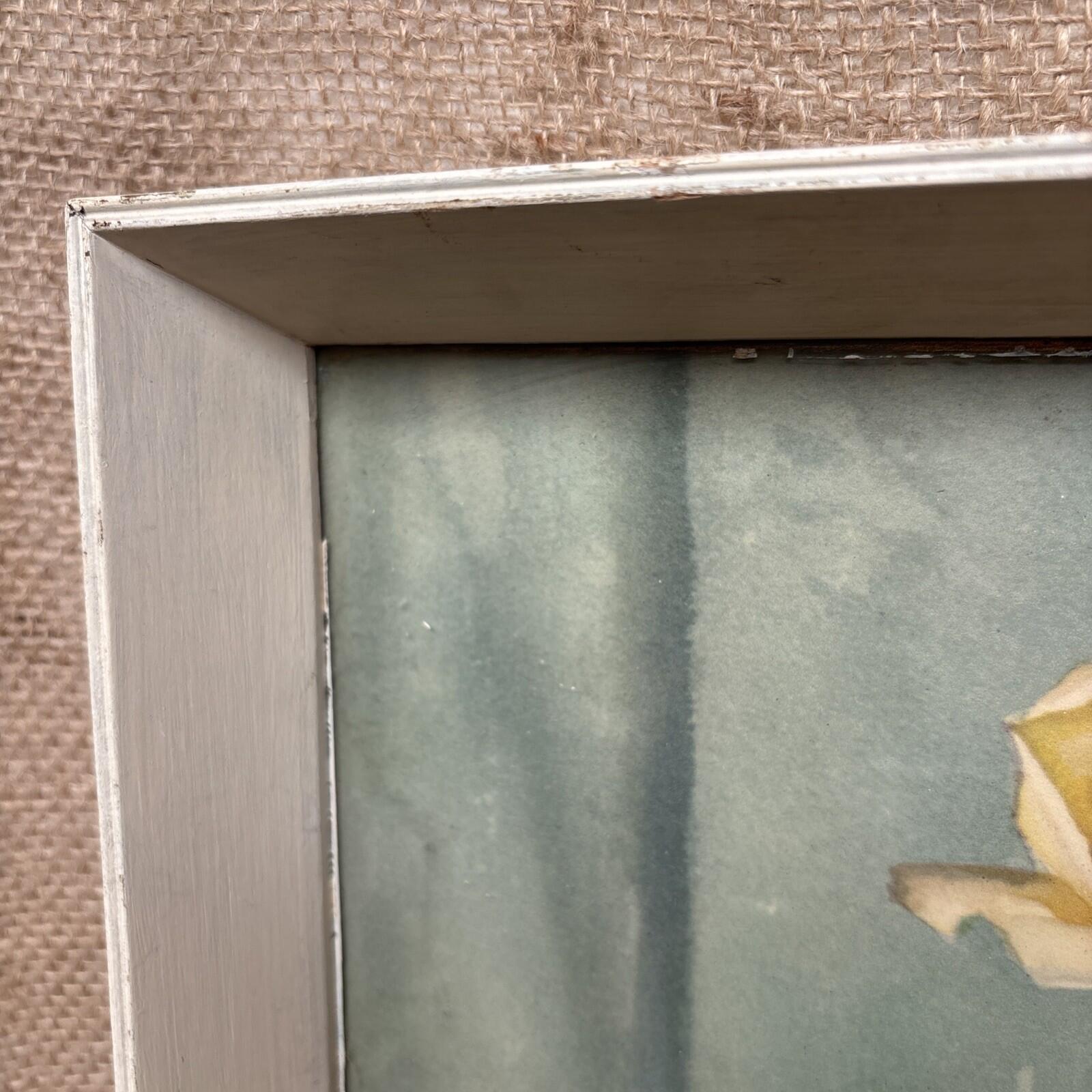 Vintage Framed Floral Print - Roses - E Byaff - June Fragrance