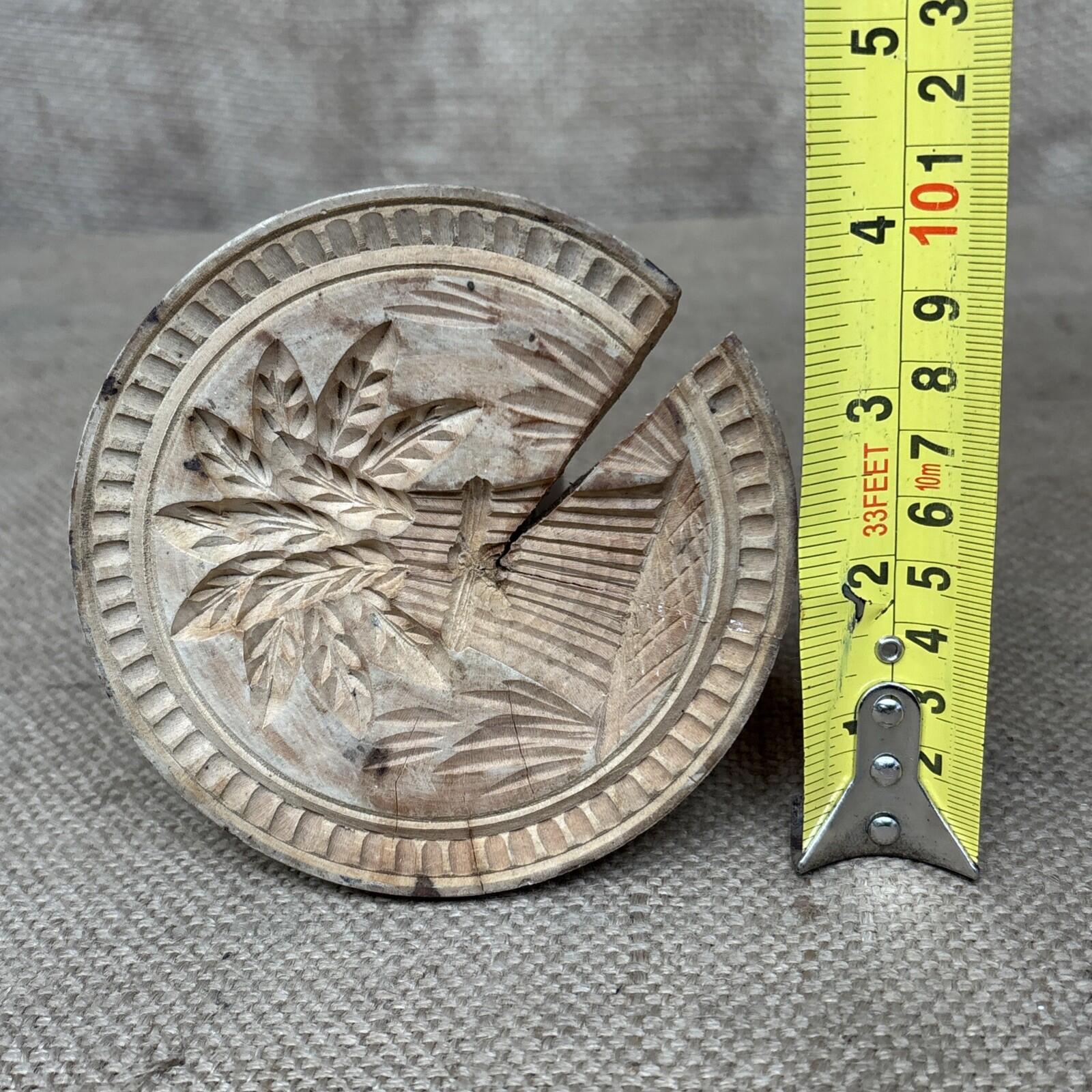 Vintage Carved Butter Stamp Wheatsheaf - Large - Kitchenalia - Farmhouse Dairy