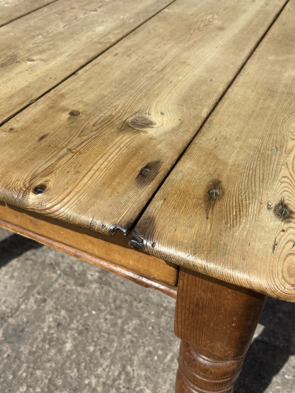 Antique Pine Kitchen Table With Drawer Farmhouse Cottage Rustic