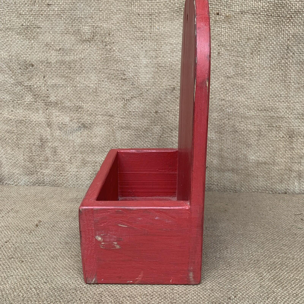Rustic Wall Box - Worn Red Painted Pine - Farmhouse - Cottage