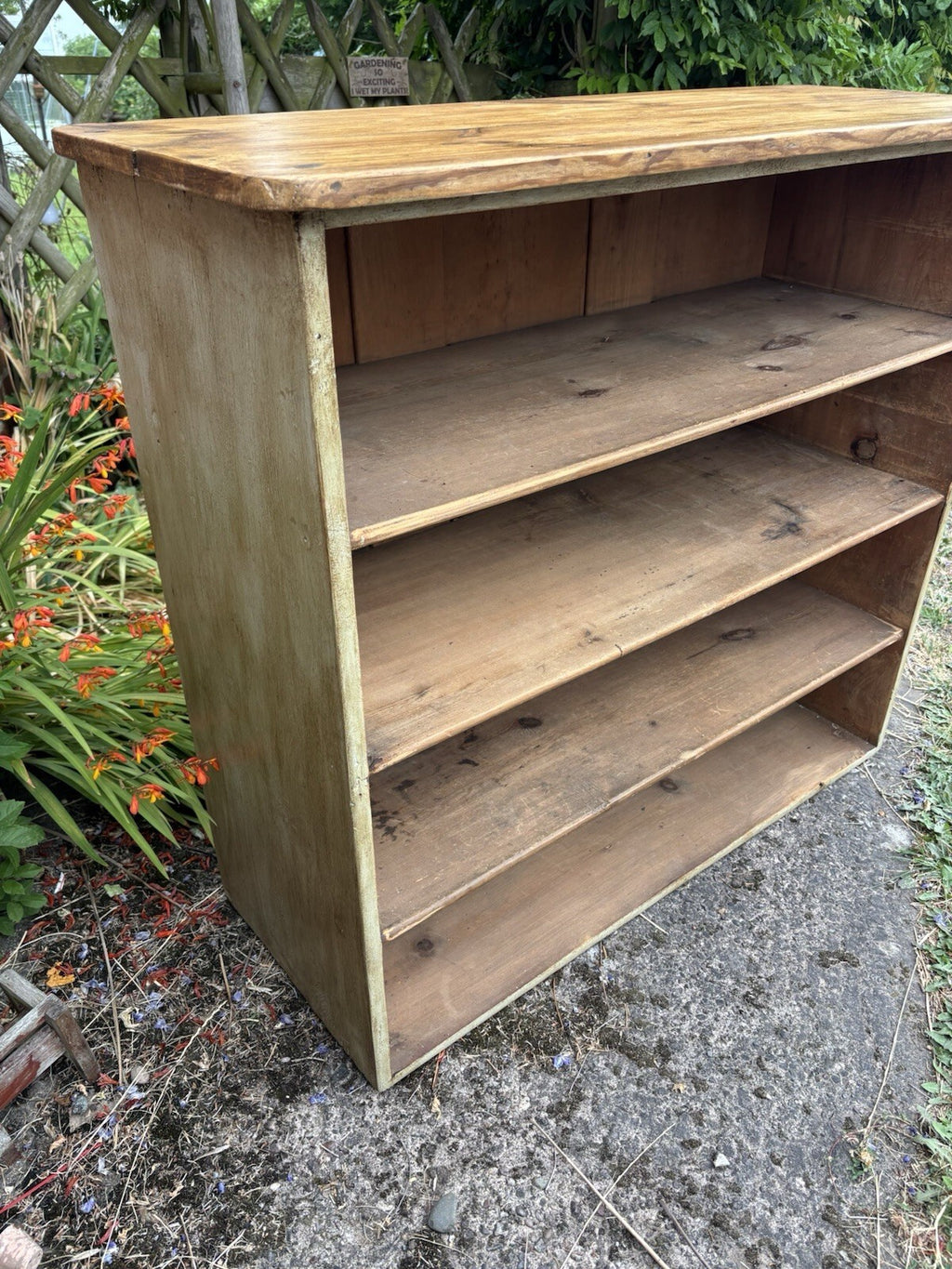 Vintage Pine Shelving Unit - Farmhouse - Cottage - Painted - Waxed