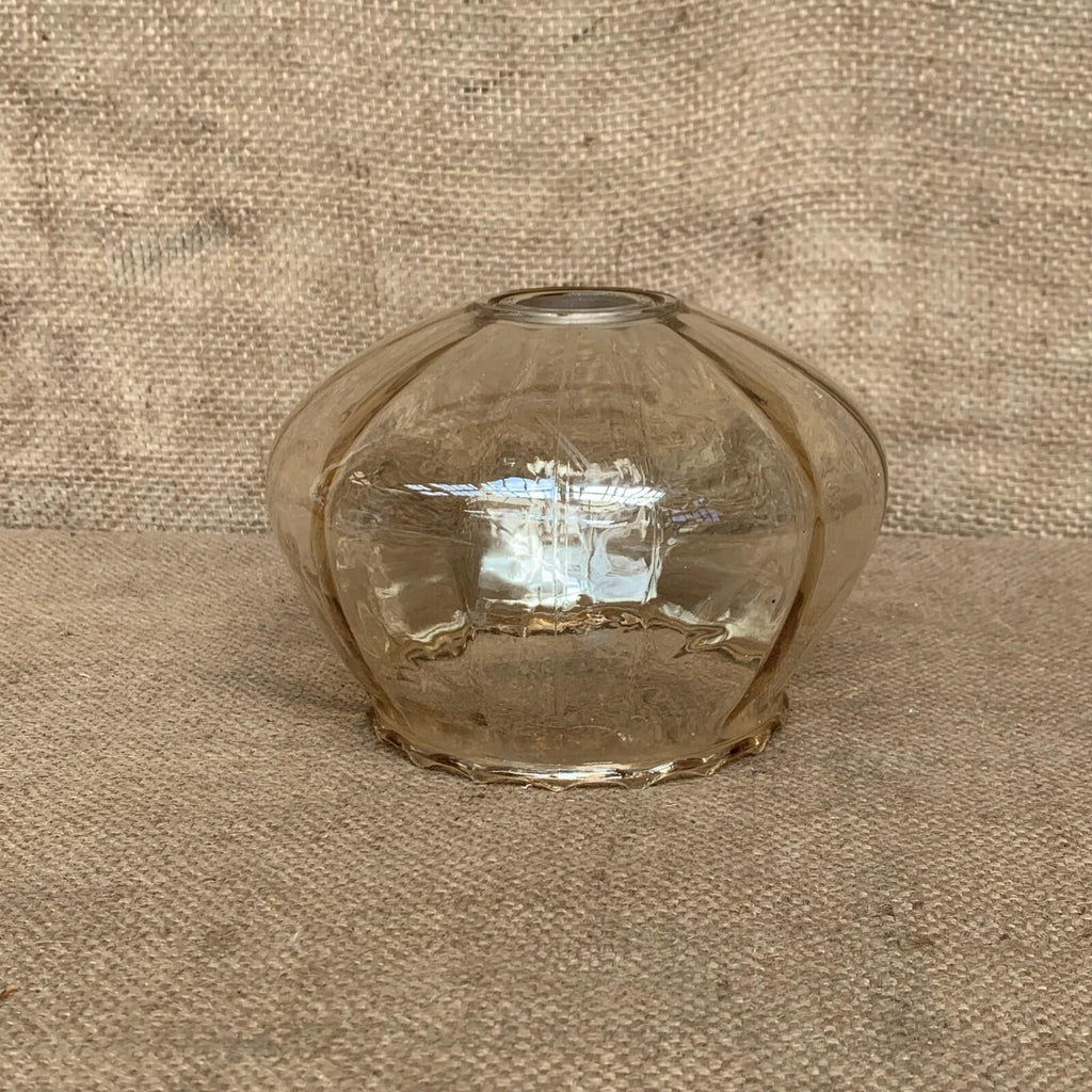 Vintage Amber Glass Internal Iridescent Scallop Lamp Shade