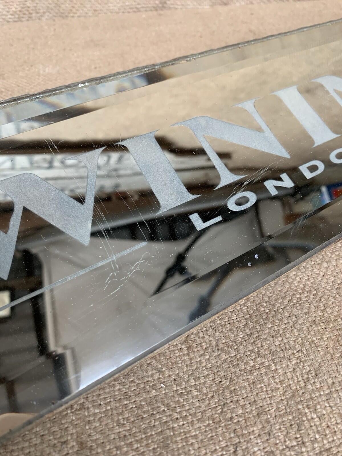 Antique Twinings London Mirror Sign - Tea - Advertising - Shop - Retail