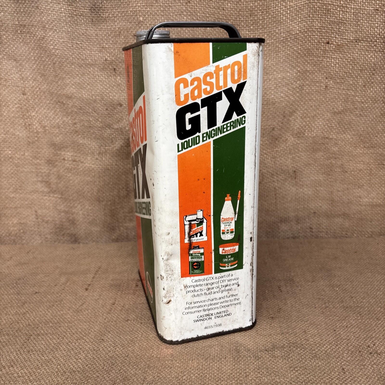 Vintage Oil Can Castrol GTX 5 Litres - Empty