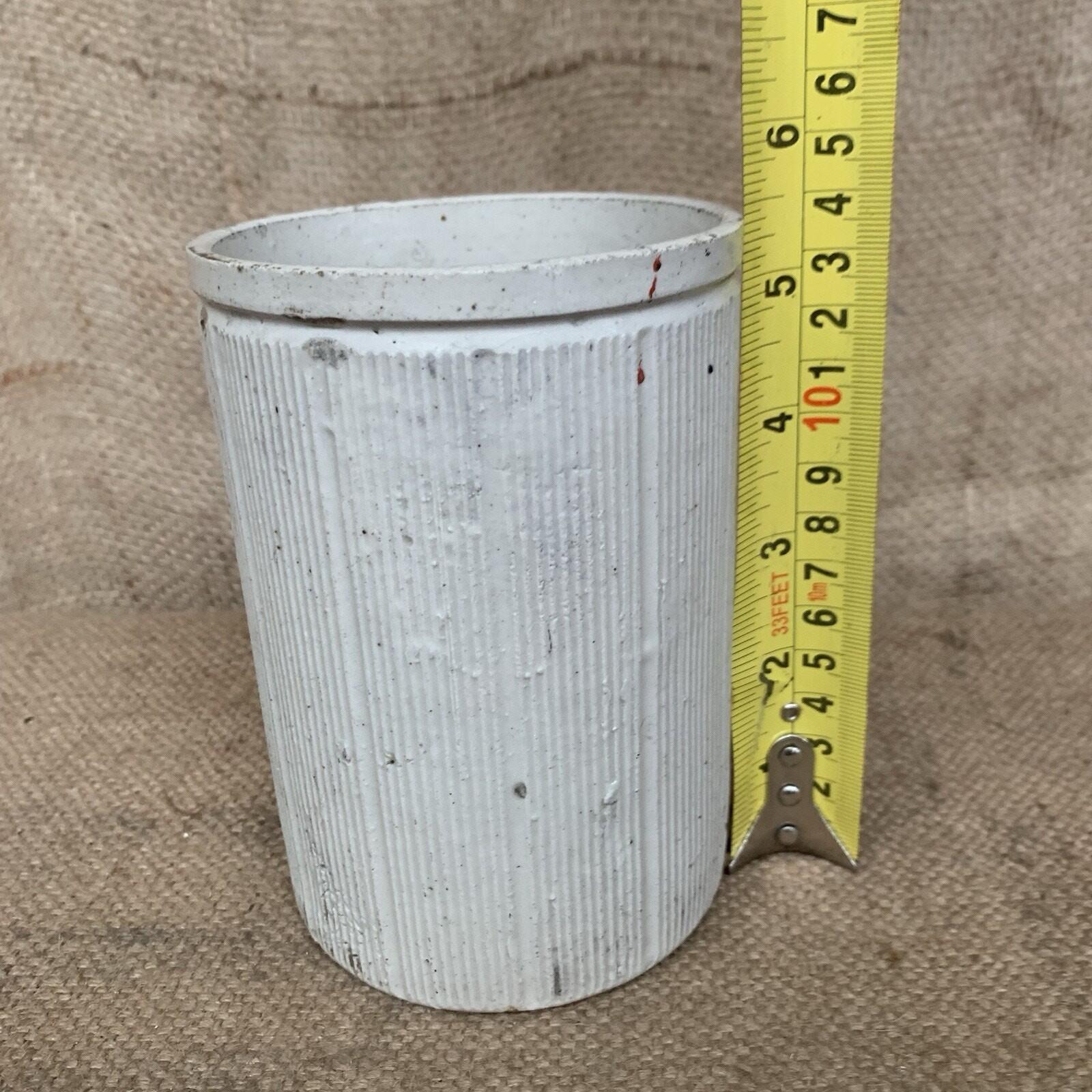 Stoneware Jar - Off White - Ribbed - Antique - Utensil Holder - Large