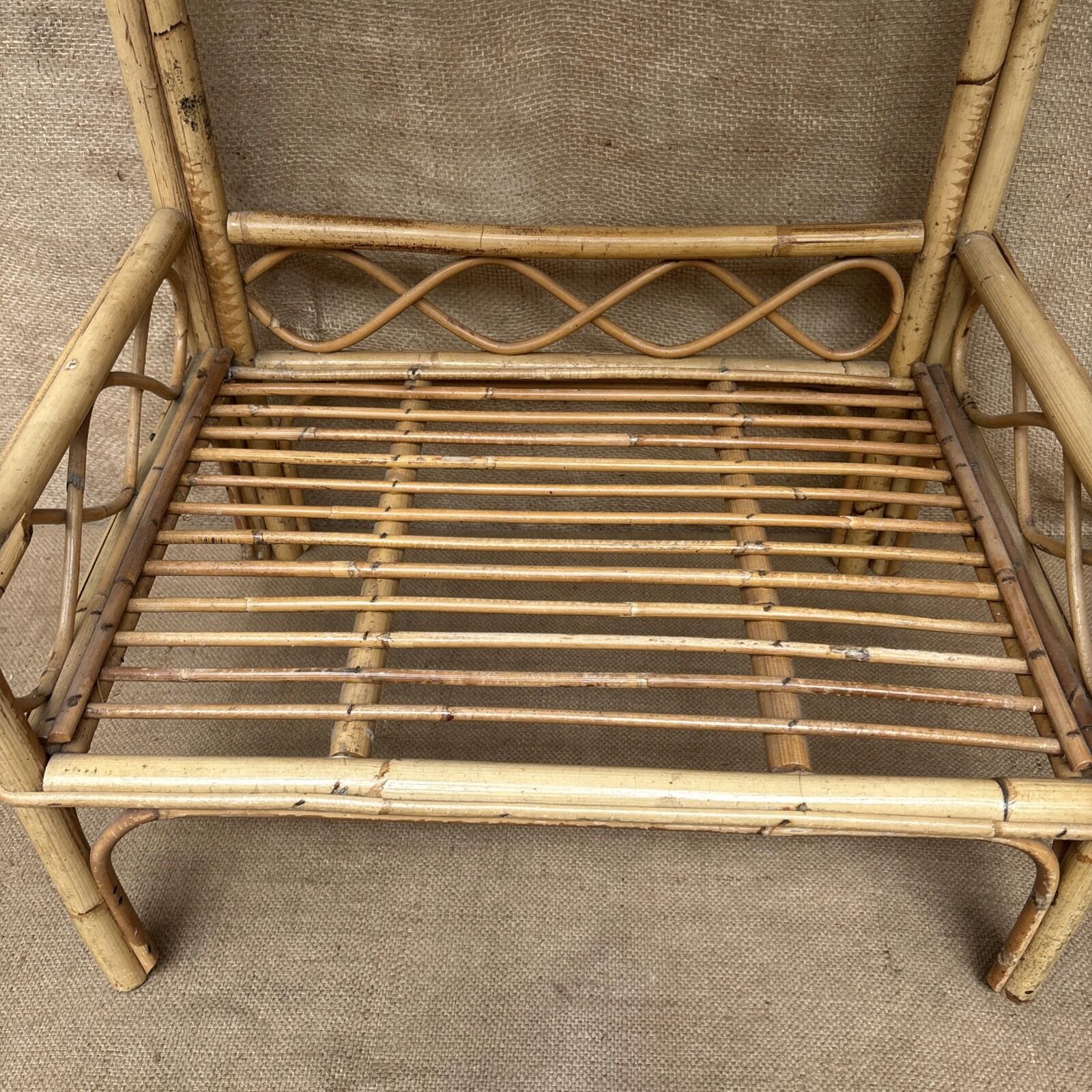 Vintage Bamboo Shelving Unit Boho Free Standing Conservatory