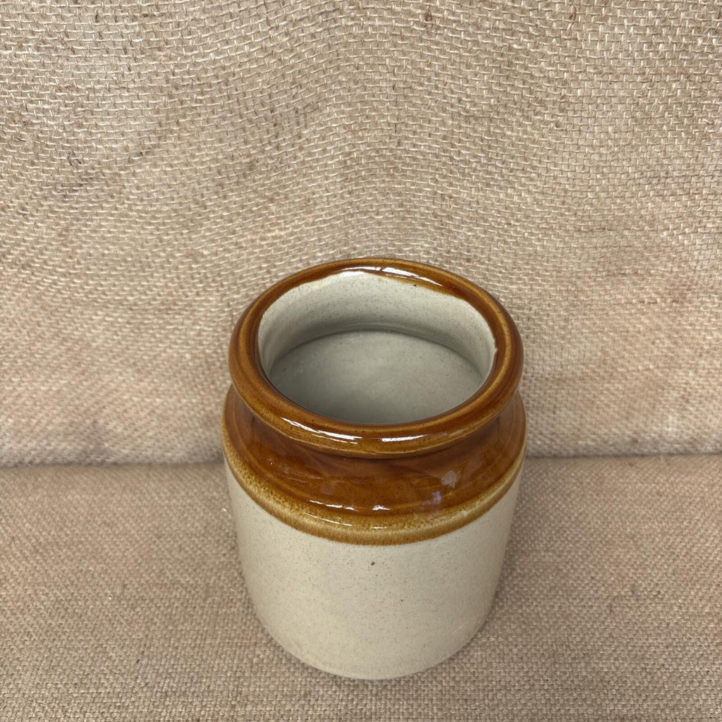 Vintage Stoneware Jar / Utensil Holder / Pickling Jar Farmhouse Kitchen