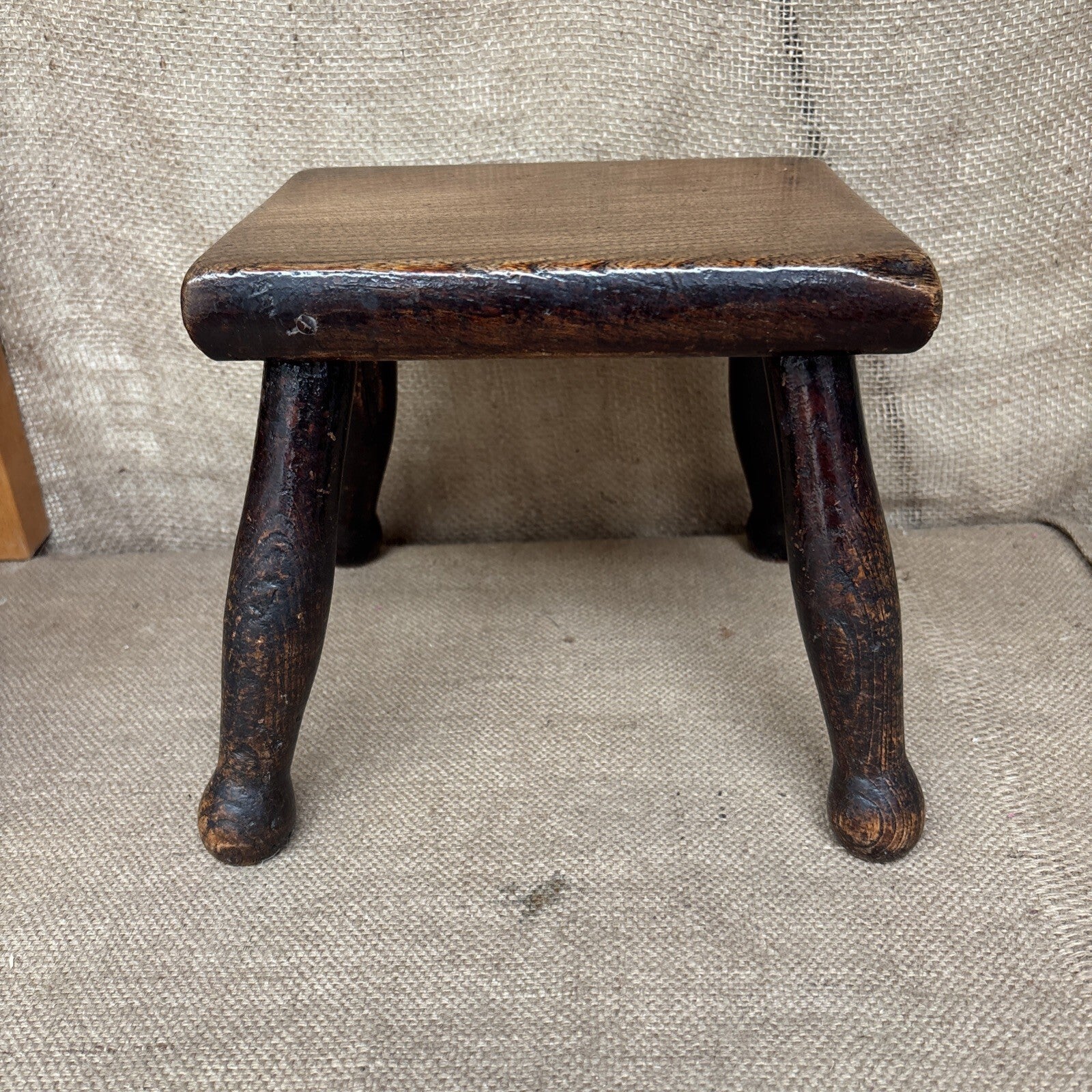 Antique Oak Stool - Farmhouse - Cottage - Plant Stand