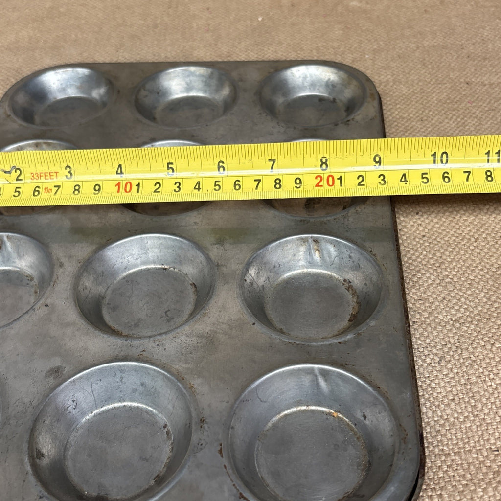 Vintage Metal Baking Tin - Kitchenalia - Tart - Muffin - Kitchenalia