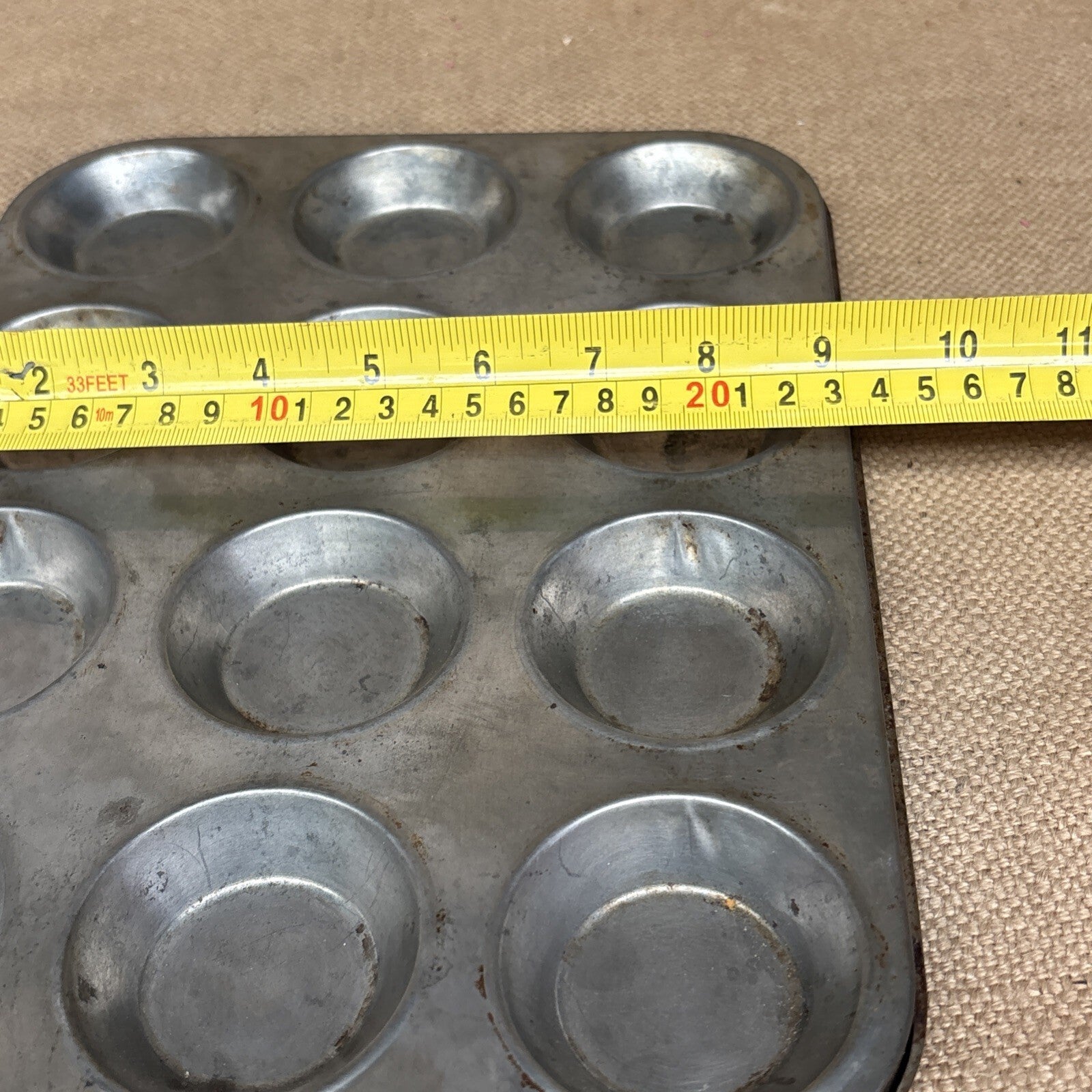 Vintage Metal Baking Tin - Kitchenalia - Tart - Muffin - Kitchenalia