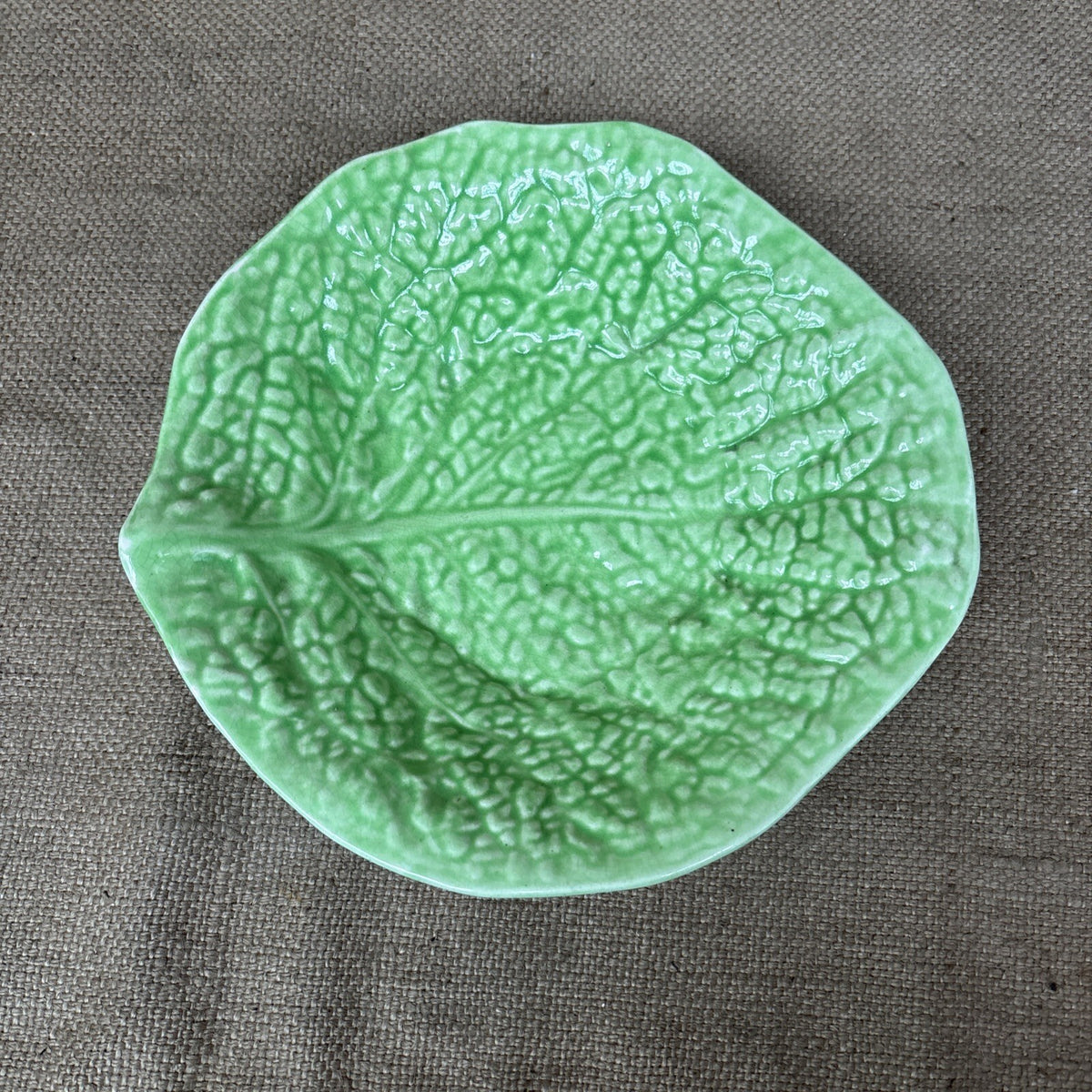 Vintage Cabbage Leaf Dish - Farmhouse - Cottage Decor