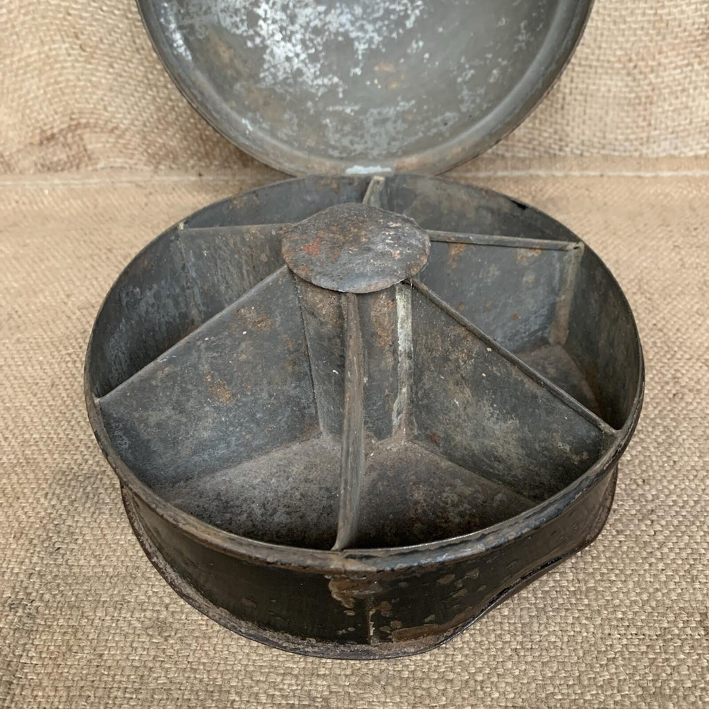 Antique Toleware Round Spice Box - Kitchenalia - Farmhouse