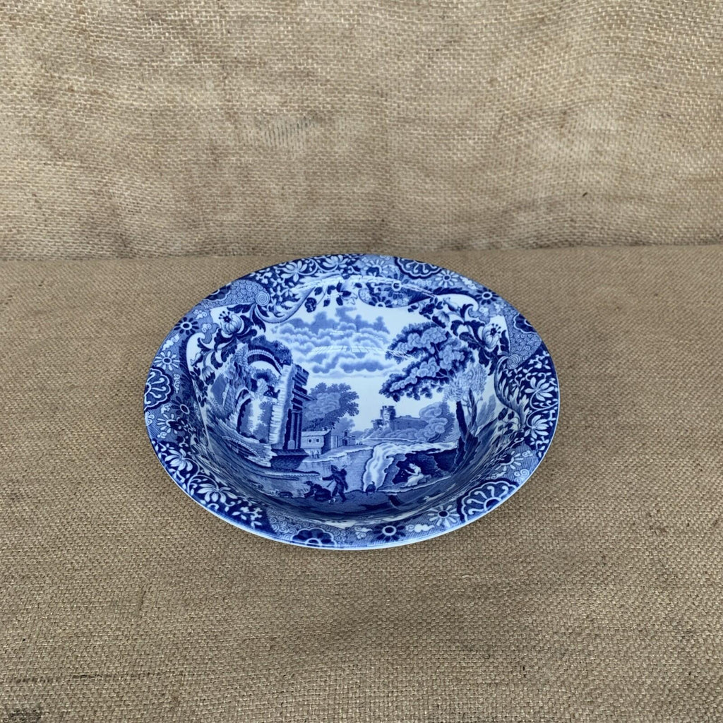 Spode Italian Large Blue And White Bowl - Farmhouse Cottage Fruit Bowl