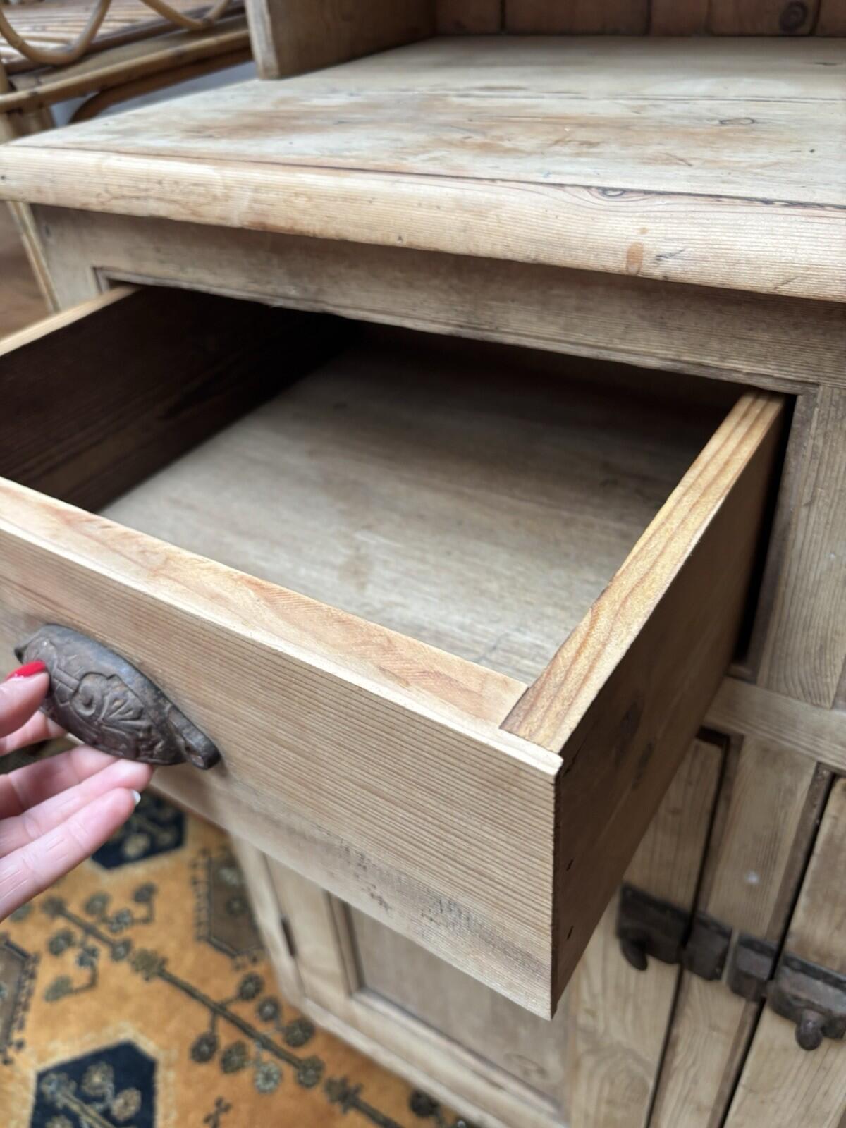 Antique Pine Dresser - Kitchen - 2 Piece - Rustic - Farmhouse