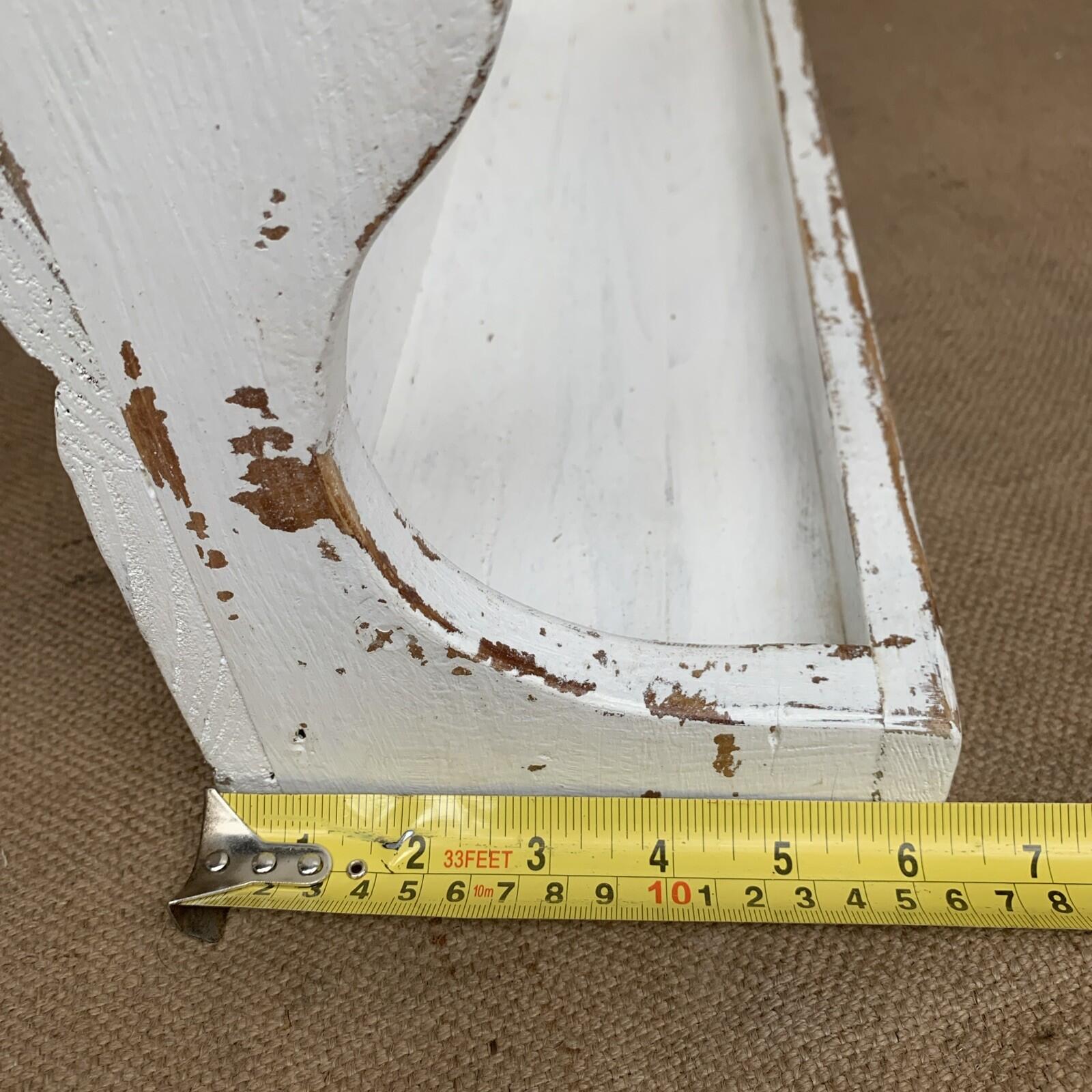 Rustic Pine Shelf - Worn White Paint - Free Standing Or Wall hanging