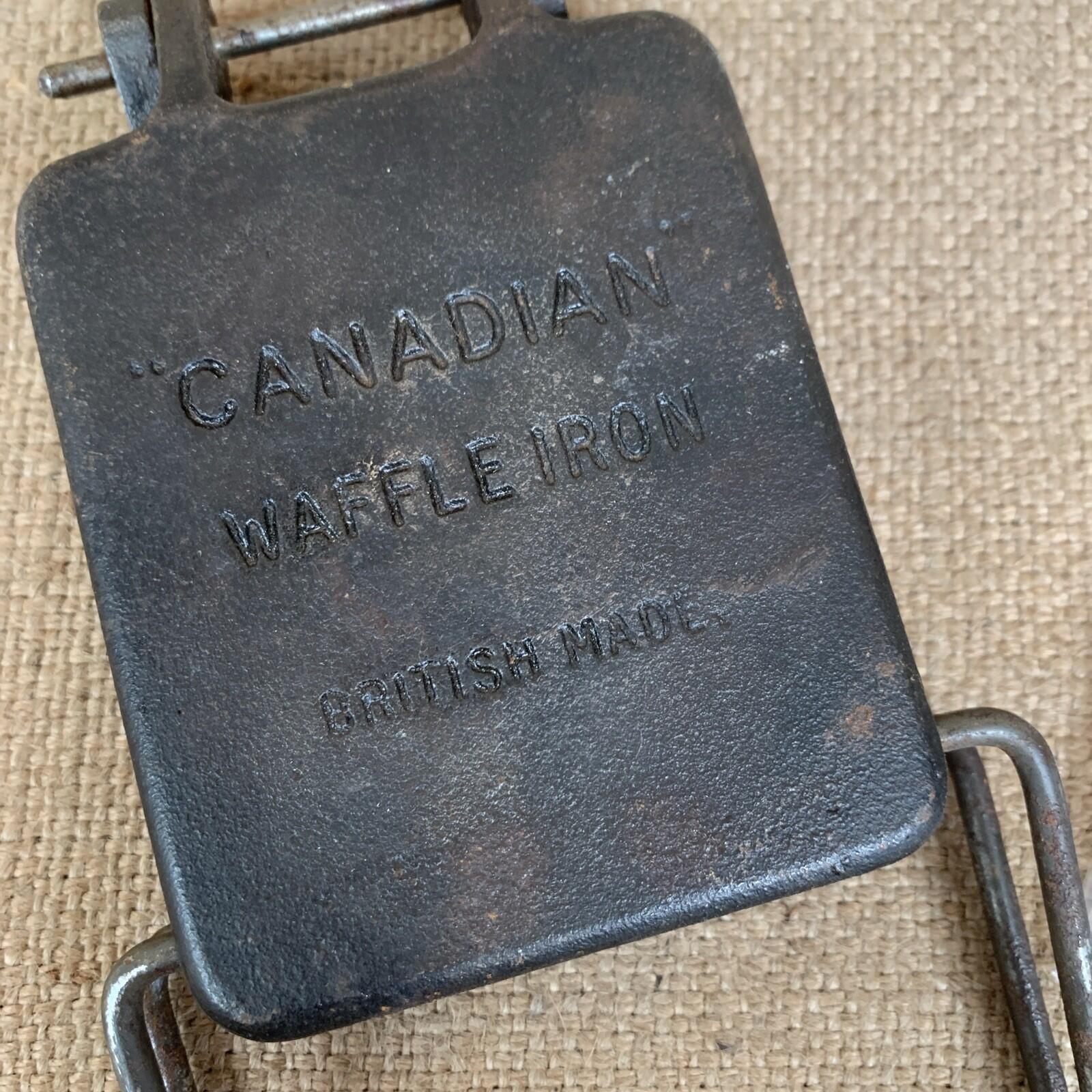 Antique Canadian Waffle Iron - British Made - Kitchenalia