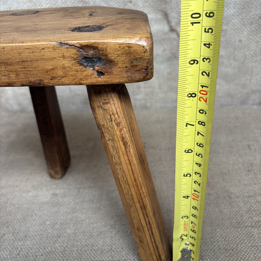Antique Pine Milking Stool - Farmhouse - Cottage - Plant Stand