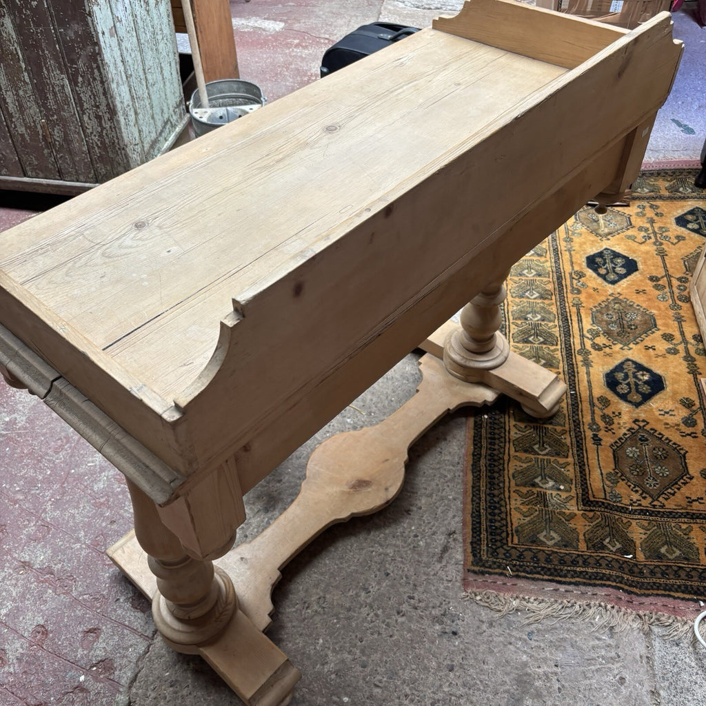 Antique Pine Writing Table / Washstand With Drawer Farmhouse - Cottage