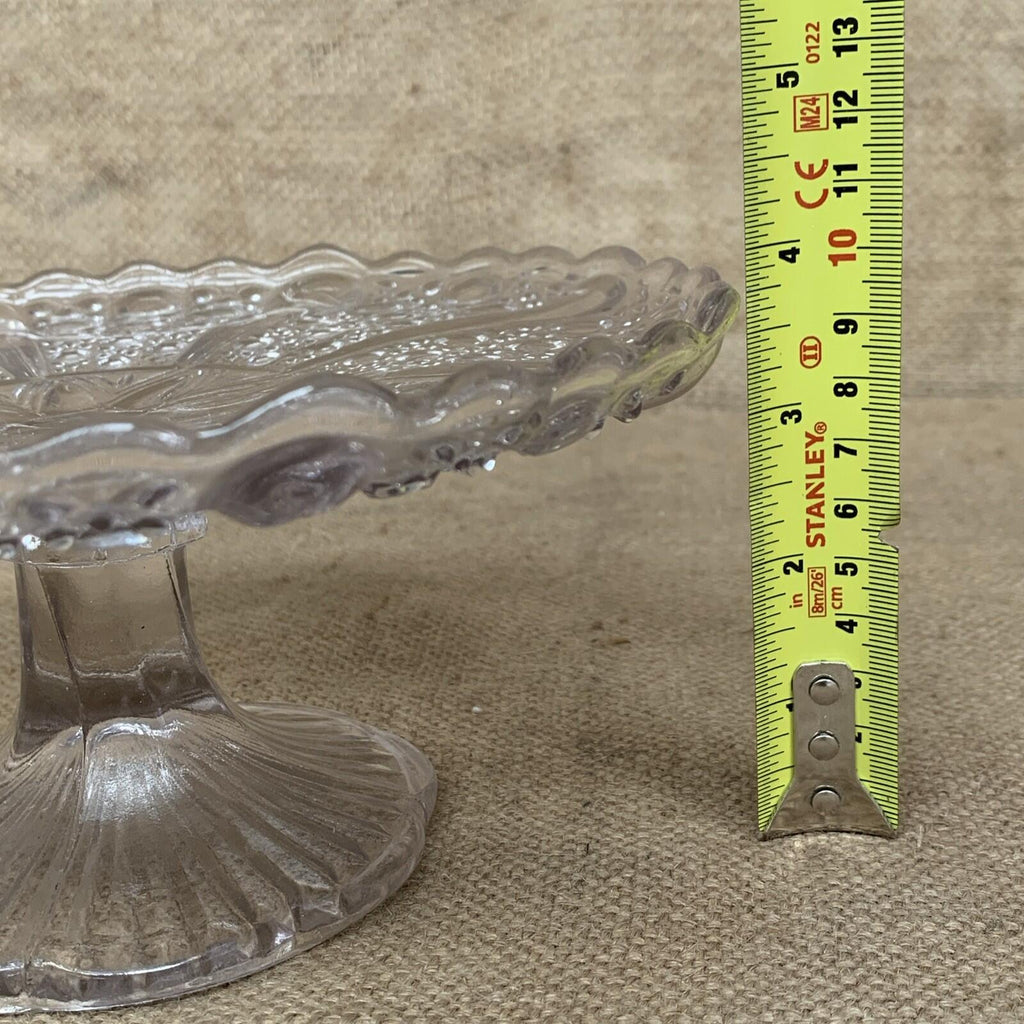 Glass Cake Stand - Vintage - Cottage Kitchen - Farmhouse- Afternoon Tea