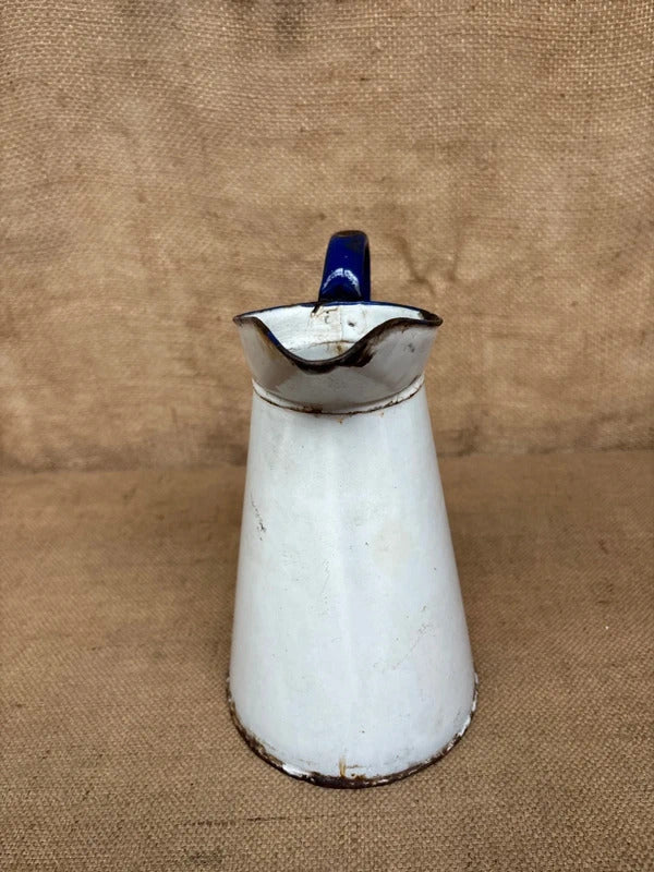 French Enamel Jug - Rustic - Vintage