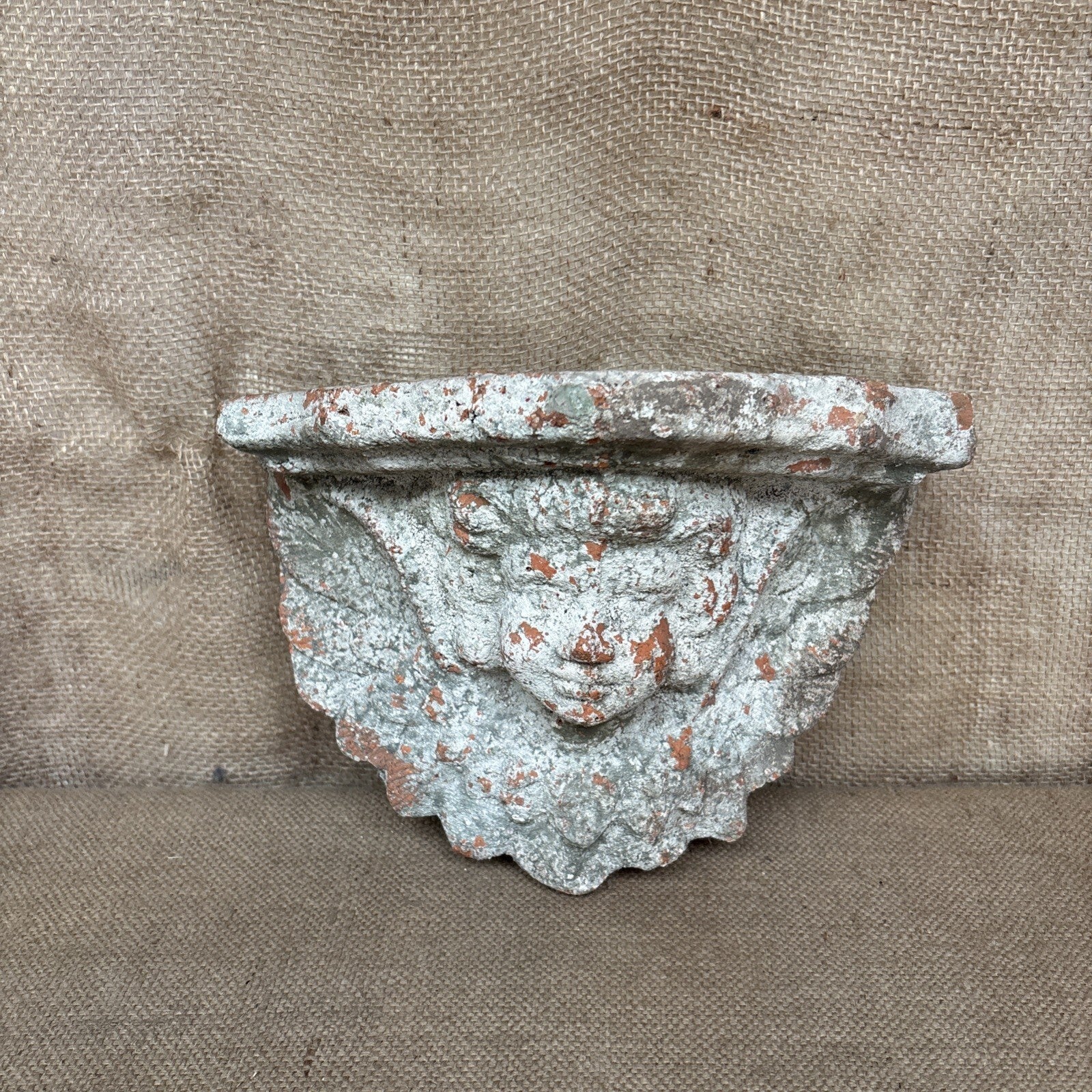 Terracotta Cherub Garden Wall Shelf - Vintage Gardenalia