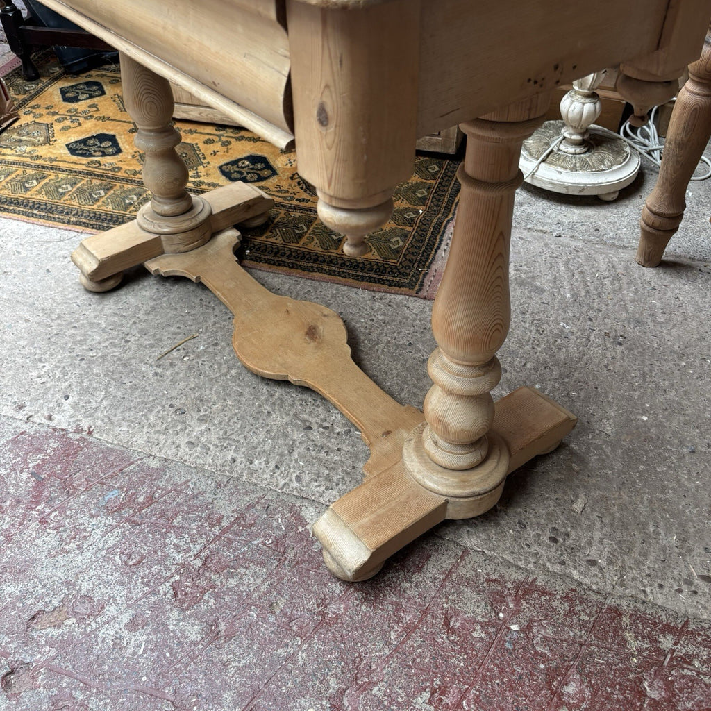 Antique Pine Writing Table / Washstand With Drawer Farmhouse - Cottage