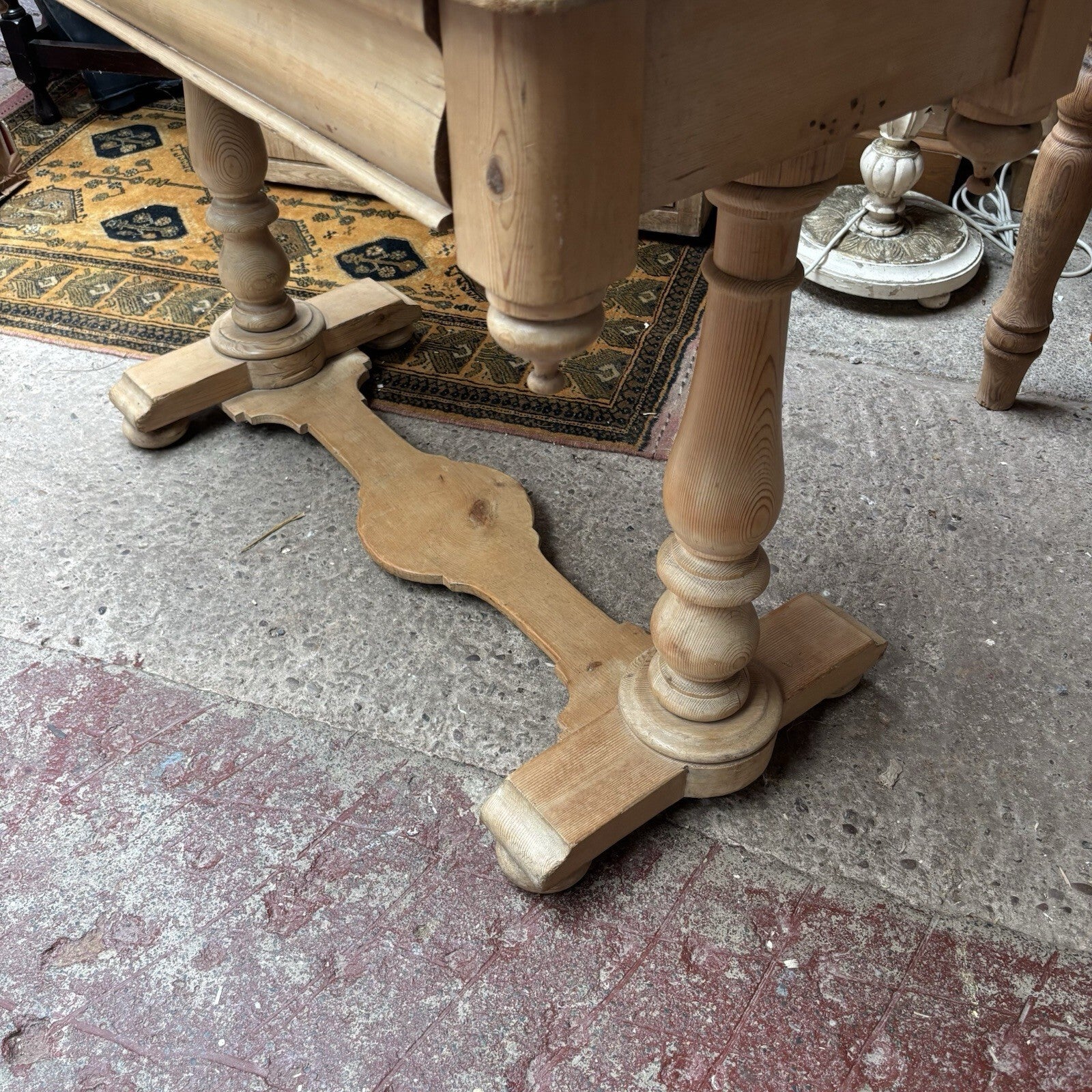 Antique Pine Writing Table / Washstand With Drawer Farmhouse - Cottage