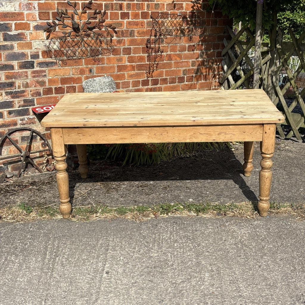 Vintage Pine Kitchen Table - Farmhouse Kitchen - Sits 8 - Cottage