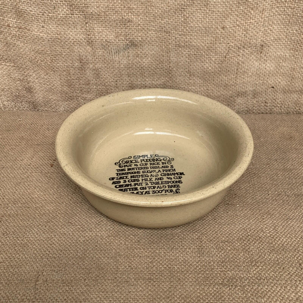 Vintage Rice Pudding Stoneware Dish - Moira - Farmhouse- Cottage