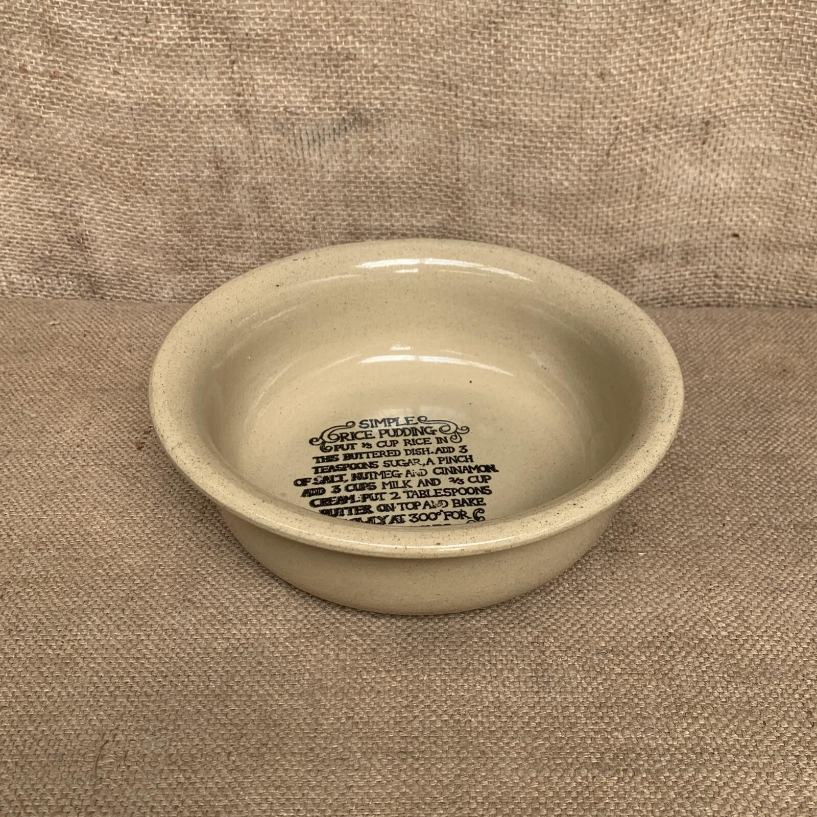 Vintage Rice Pudding Stoneware Dish - Moira - Farmhouse- Cottage