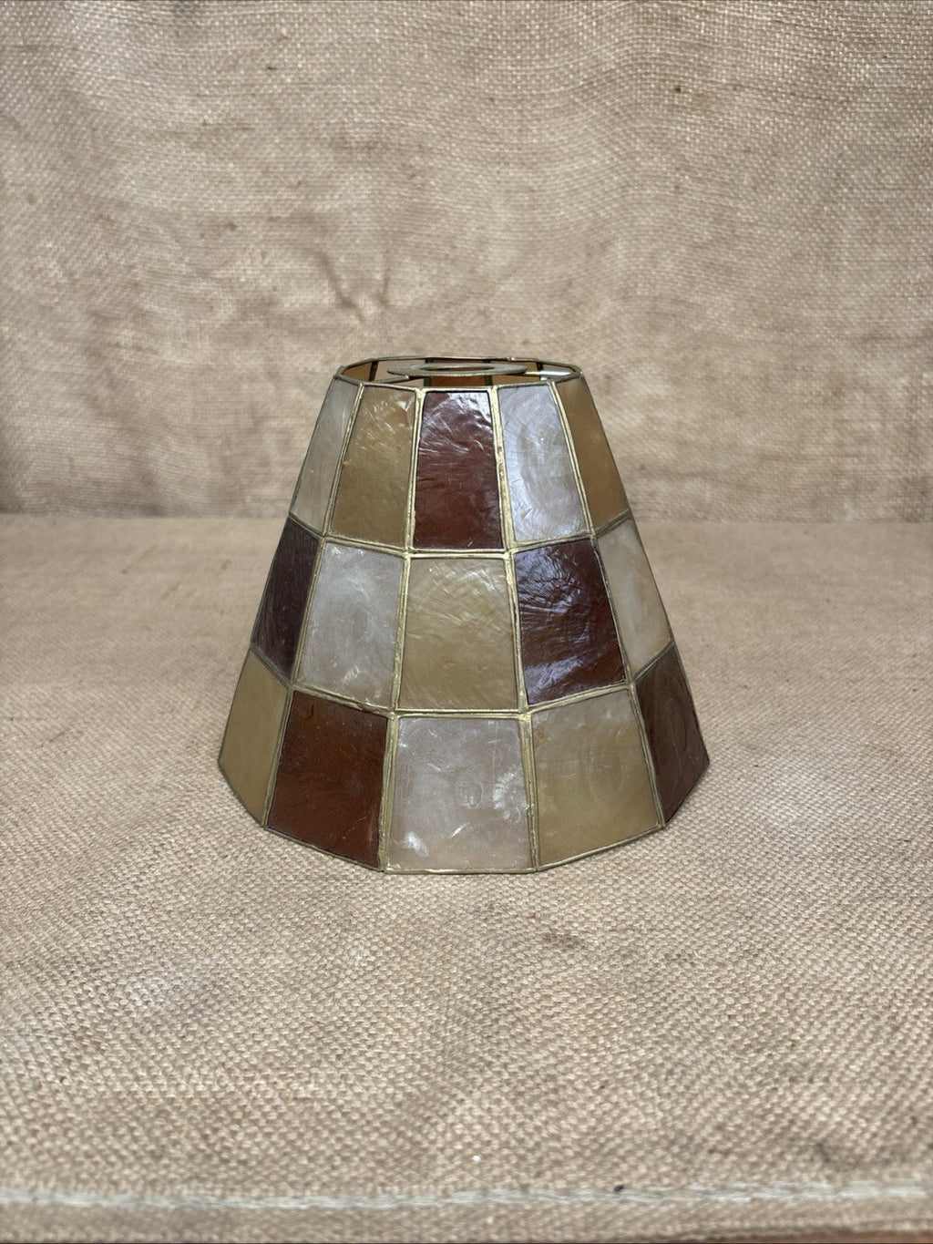Vintage Capiz Shell & Brass Lamp Shade - Great Condition