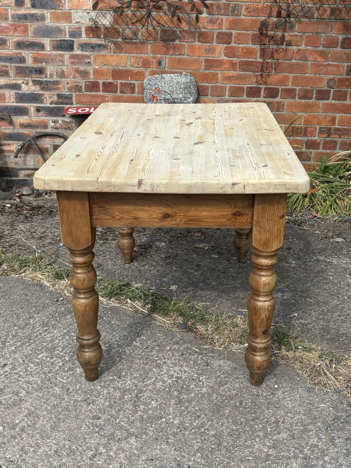 Vintage Pine Farmhouse Table - Scrub Top - Cottage - Kitchen Table