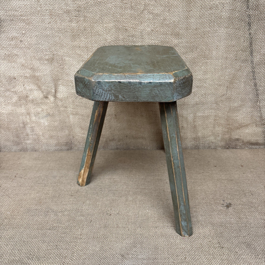 Painted Pine Stool - Farmhouse - Cottage - Plant Stand - Milking Stool