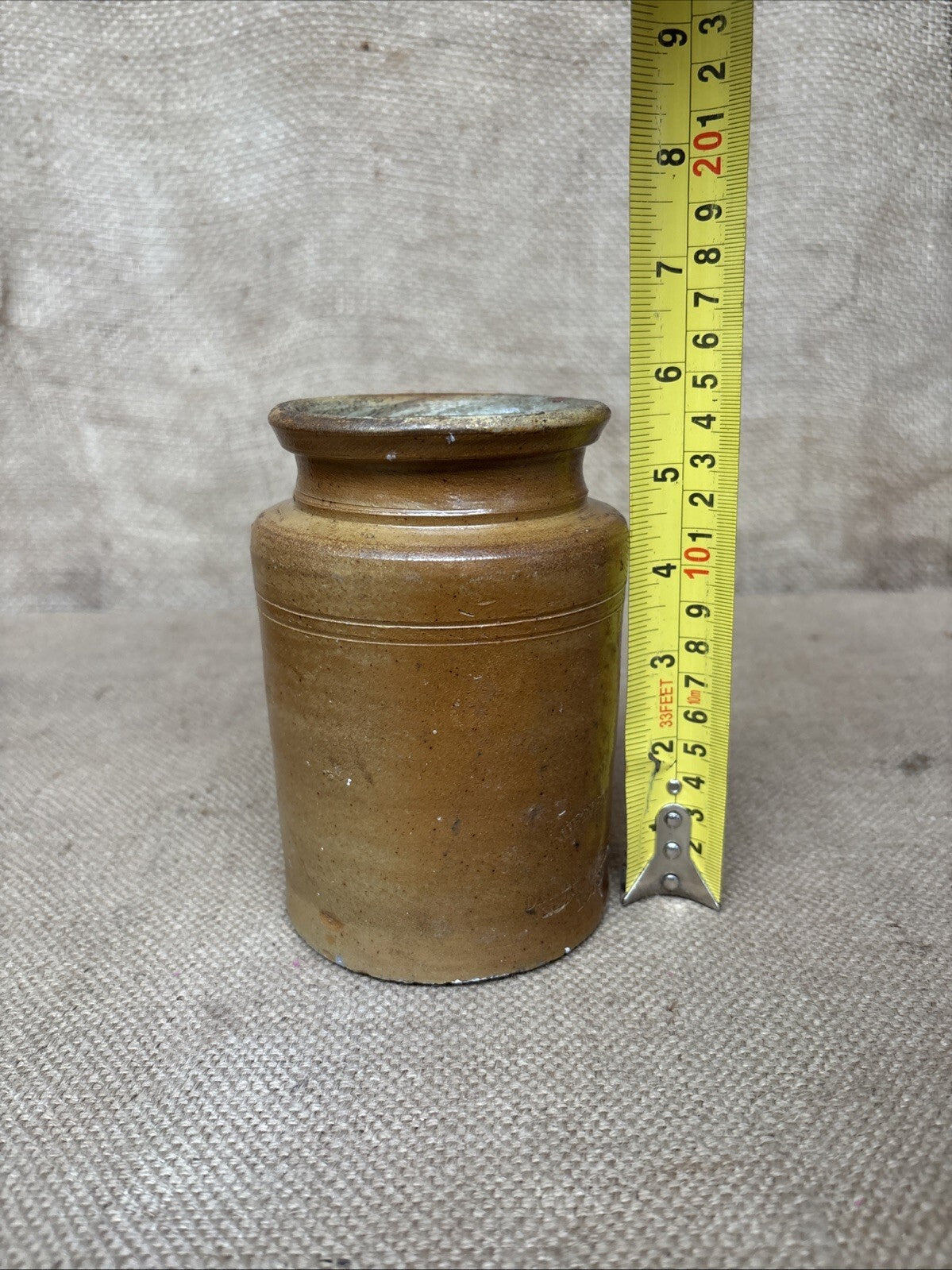 Vintage Stoneware Jar / Utensil Holder / Pickling Jar Farmhouse Kitchen