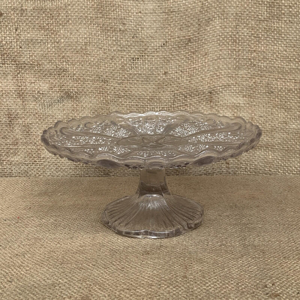 Glass Cake Stand - Vintage - Cottage Kitchen - Farmhouse- Afternoon Tea