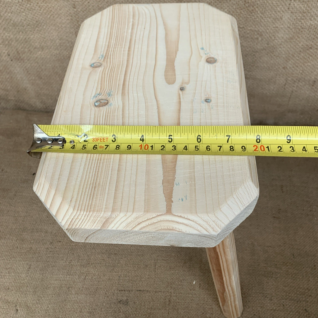 Three Leg Pine Stool - Farmhouse - Cottage - Plant Stand - Milking Stool