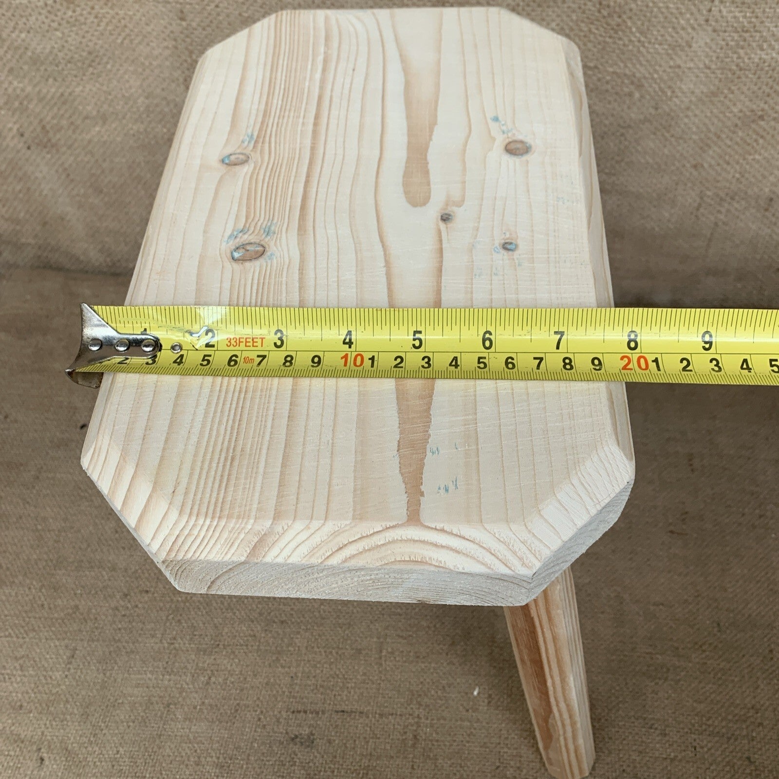Three Leg Pine Stool - Farmhouse - Cottage - Plant Stand - Milking Stool