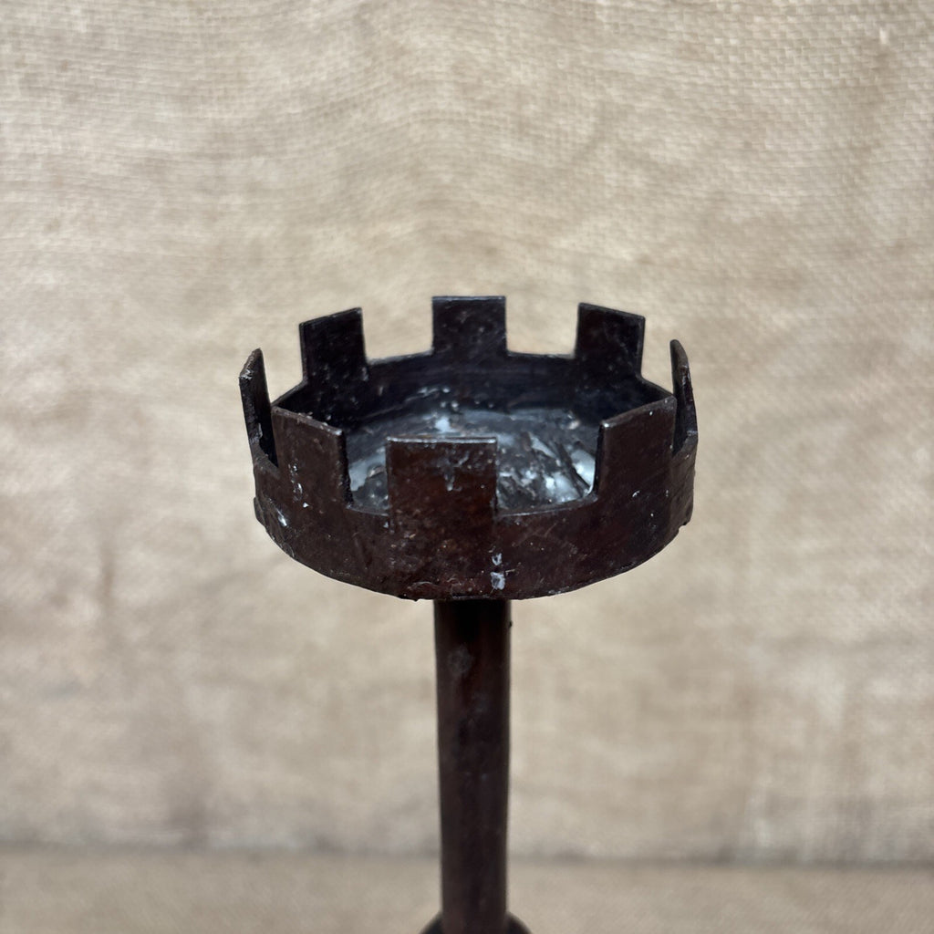 Wrought Iron Candle Holders - Pair - Gothic - Medieval Style - Pillar Candle