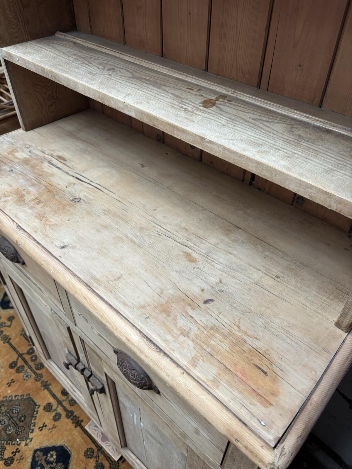 Antique Pine Dresser - Kitchen - 2 Piece - Rustic - Farmhouse