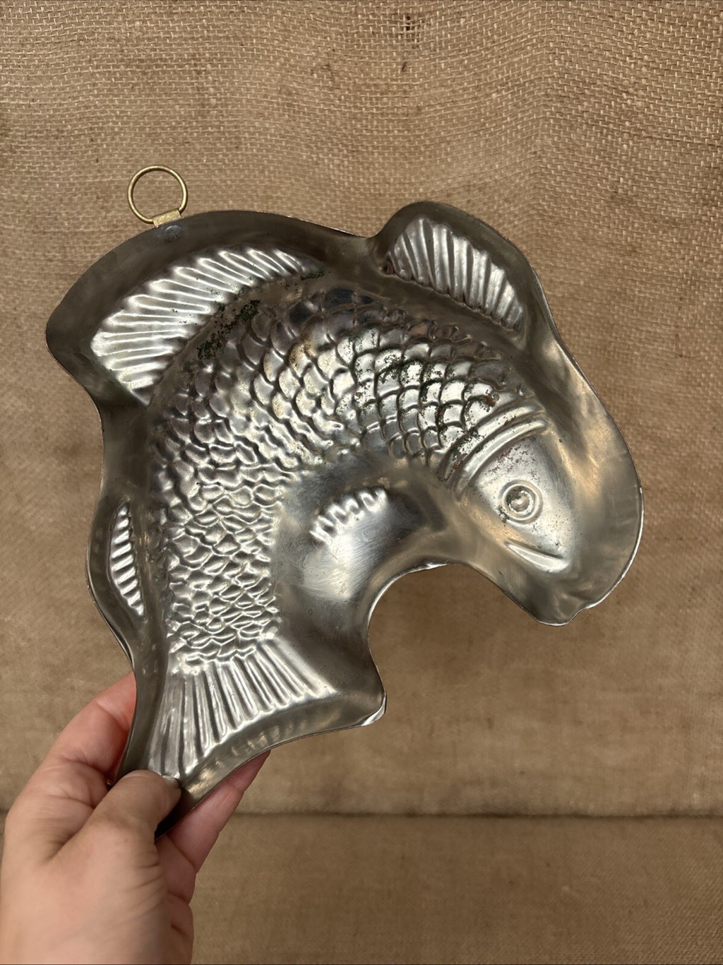 Vintage Copper Fish Mould - Tin Lined - Kitchenalia - Farmhouse