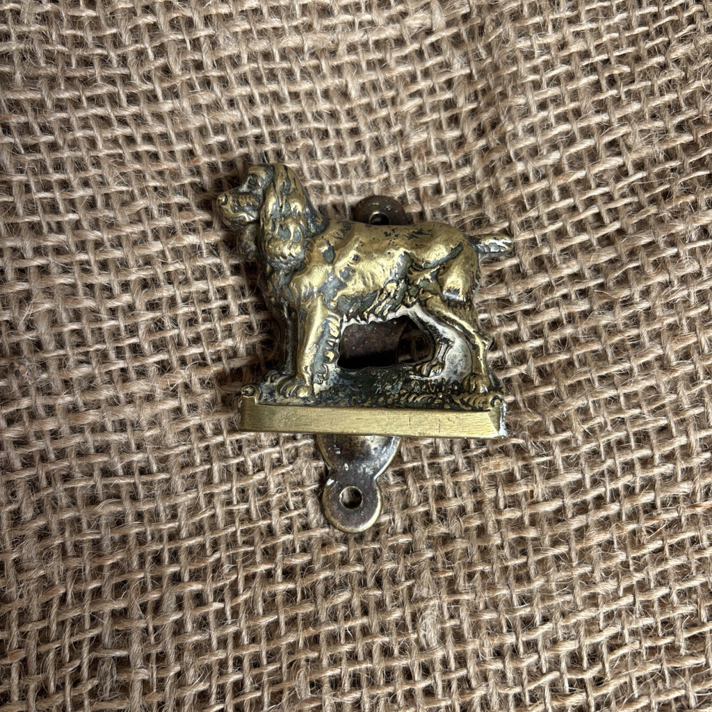 Small Vintage Brass Door Knocker - Spaniel