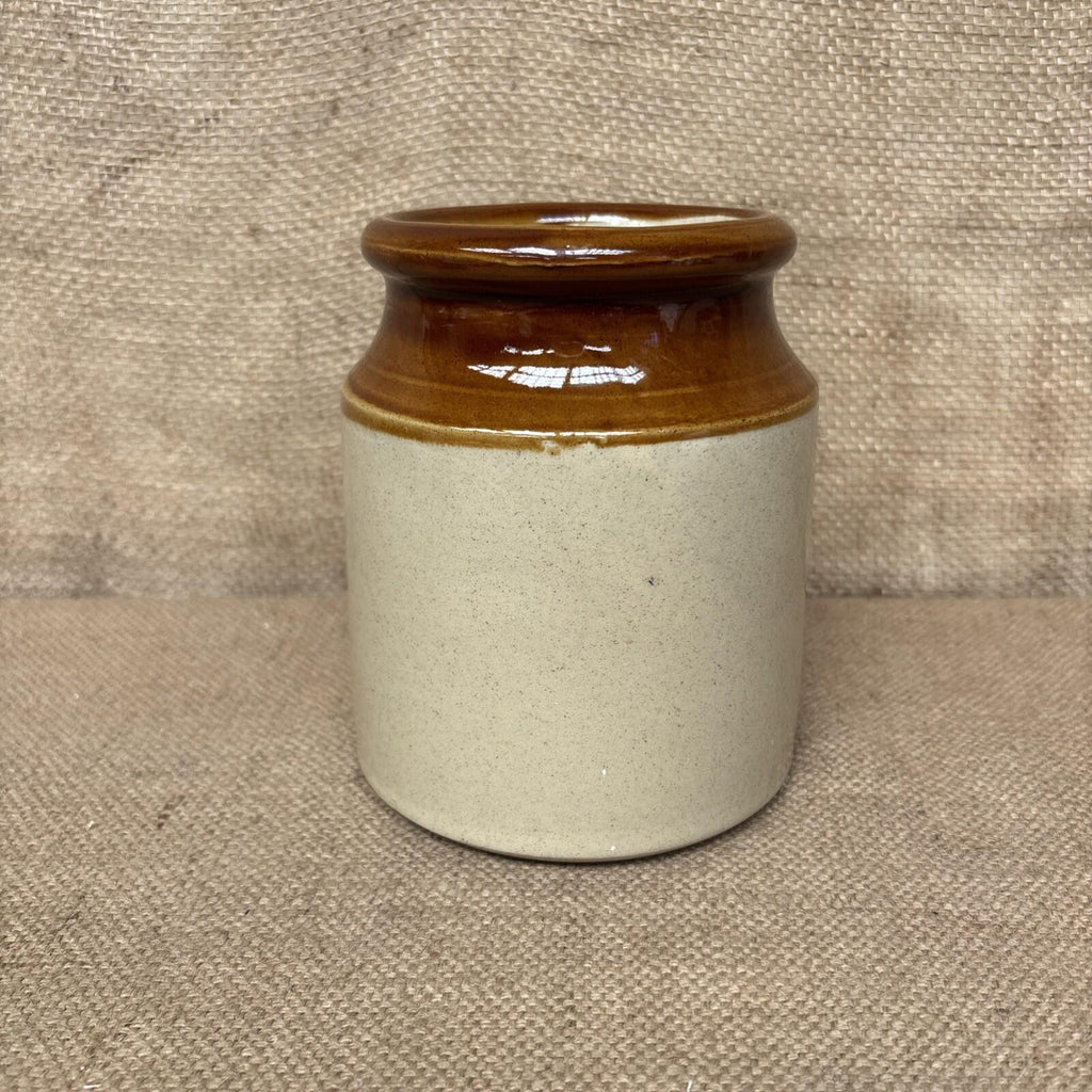 Vintage Stoneware Jar / Utensil Holder / Pickling Jar Farmhouse Kitchen