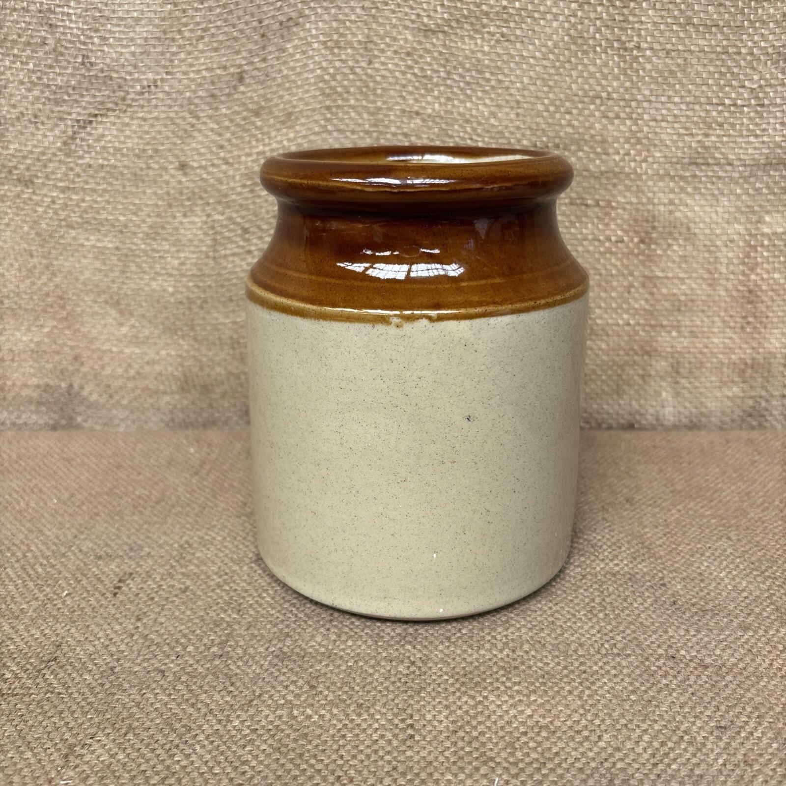 Vintage Stoneware Jar / Utensil Holder / Pickling Jar Farmhouse Kitchen