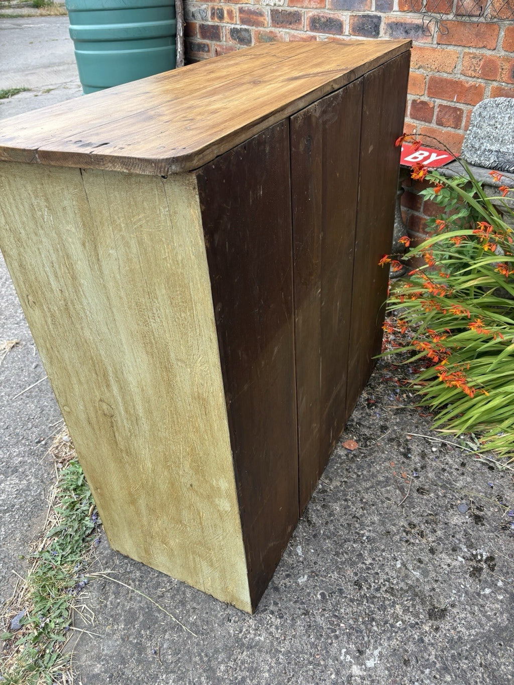 Vintage Pine Shelving Unit - Farmhouse - Cottage - Painted - Waxed