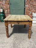 Antique Pine Kitchen Table With Drawer Farmhouse Cottage Rustic