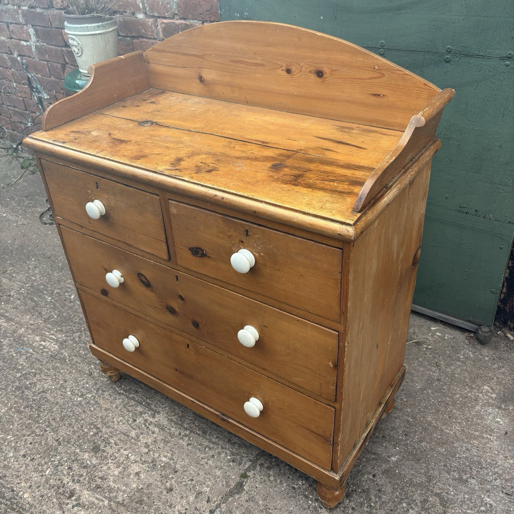 Pine Chest Of Drawers - Victorian - Antique - Cottage - Rustic - Gallery Back