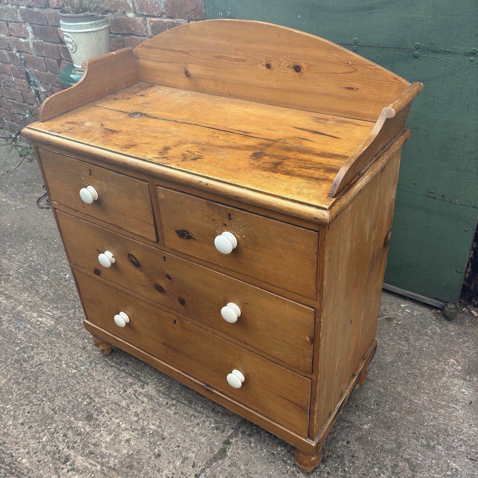 Pine Chest Of Drawers - Victorian - Antique - Cottage - Rustic - Gallery Back