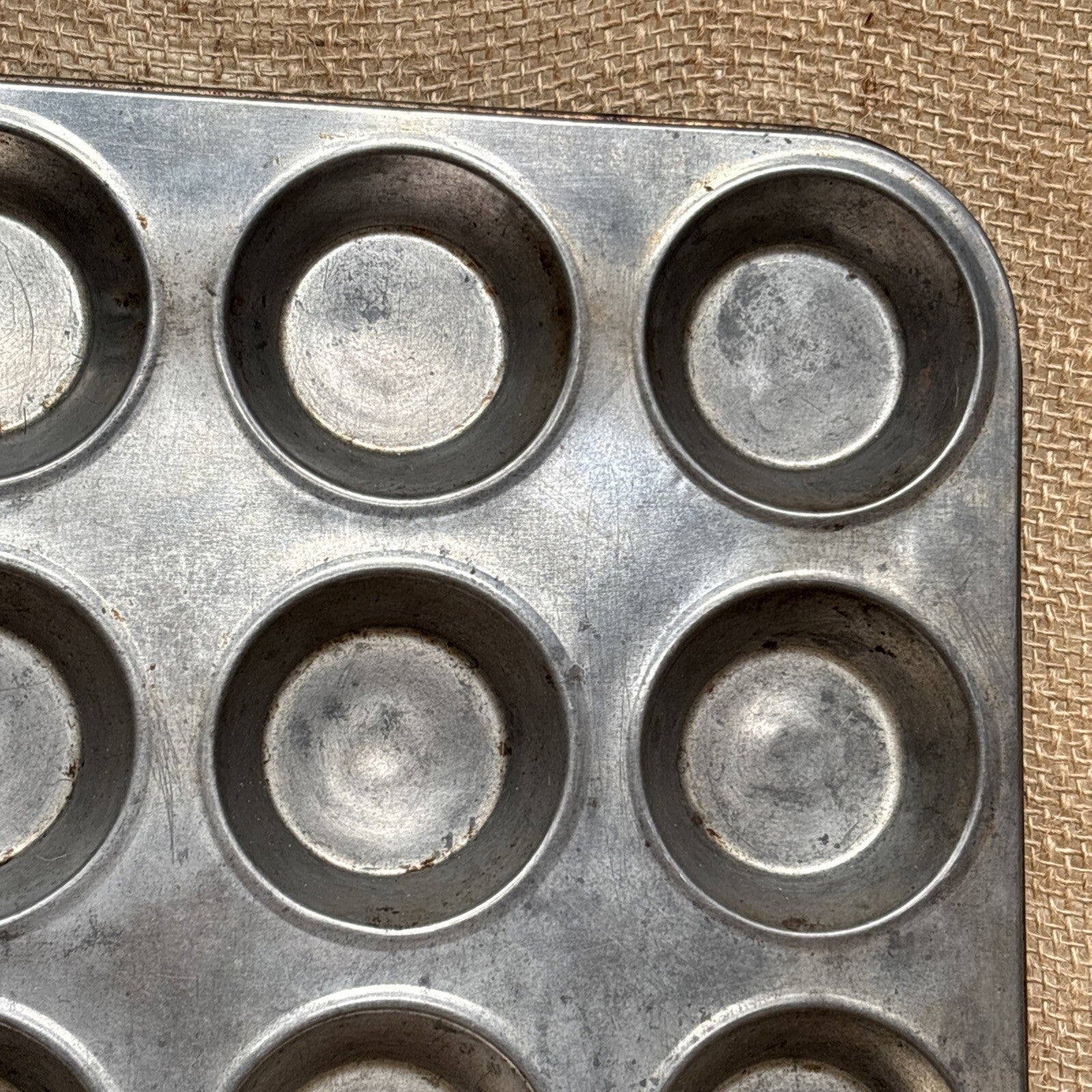 Vintage Metal Baking Tin - Kitchenalia - Tart - Muffin - Kitchenalia